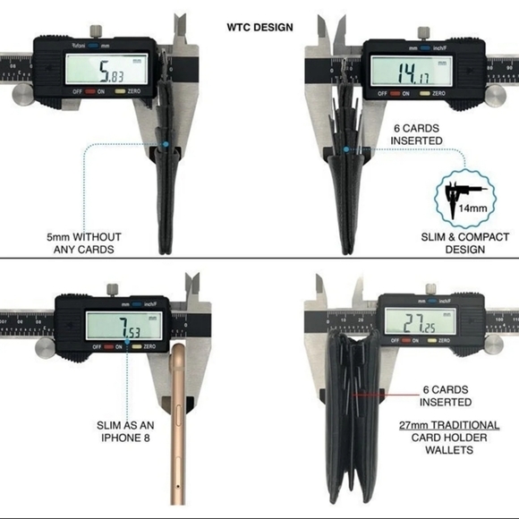 Front Pocket Slim Cardholder Leather Wallet - Picture 4 of 7